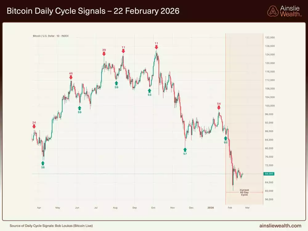 Bitcoin Daily Cycles Signals 22 February 2026